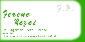ferenc mezei business card